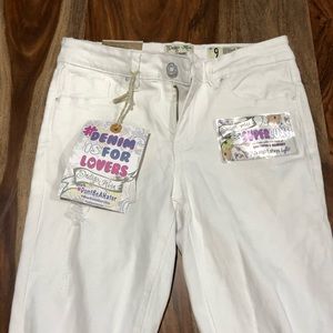 Distressed White Jeans